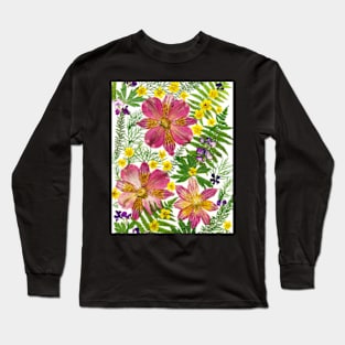 Floral Fantasy Art Print Pink Alstroemeria Botanical Poster Home Decor Wall Art Long Sleeve T-Shirt